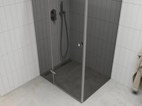 Mexen Roma, sprchovací kút 70 (dvere) x 90 (stena) cm, 6mm šedé sklo, chrómový profil, 854-070-090-01-40