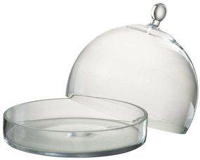 Transparentný sklenený podnos s poklopom Bell Jar L - Ø 22*25 cm