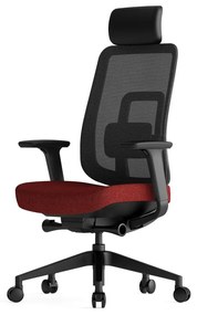 Kancelárska ergonomická stolička K42 — sieť, látka, čierna / viac farieb Červená