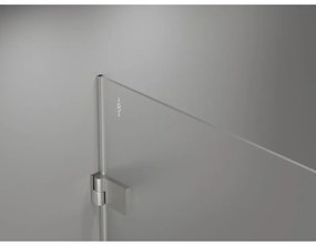 Mexen Lunar-B, výklopný sprchový kút ľavý 100 x 100 cm, 8mm číre sklo, oceľový profil, 832-100-100-97-00-L