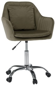 Kancelárske kreslo, sivohnedá Taupe Velvet látka/chróm, KLIAN