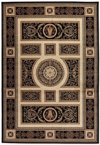 Hanse Home, Kusový koberec Herat 105989 Black Cream, 80x120, čierna, chodba / predsieň