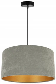 Závesné svietidlo Mediolan, 1x olivové/zlaté textilné tienidlo, (fi 40cm)