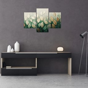 Obraz - Zlato-zelené listy (90x60 cm)