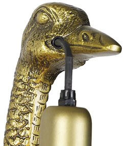 Vintage nástenné svietidlo mosadz - vták ťava