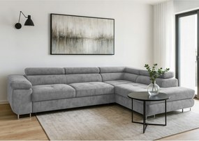 Pravostranná rozkladacia rohová sedačka Avesta do modernej obývačky šedá