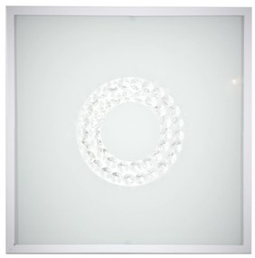 CLX LED nástenné / stropné osvetlenie ALBA, 16W, studená biela, 29x29, hranaté, malý kruh, biele