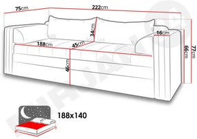 Pohovka Vivienne  (hnedá + béžová). Vlastná spoľahlivá doprava až k Vám domov. 1123193