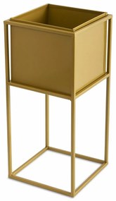 KOVOVÝ KVETINÁČ SO STOJANOM PLAIN 50X24 CM ZLATÁ
