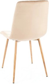 Béžová zamatová jedálenská stolička MILA D