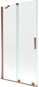 Mexen Velar, 2-krídlová posuvná vaňová zástena 100 x 150 cm, 8mm číre sklo, ružové zlato, 896-100-000-01-60