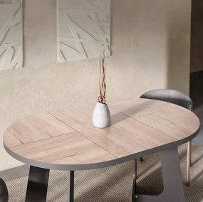 Rozkládací jídelní stůl Belagio 110/160 cm černý/dub Halifax
