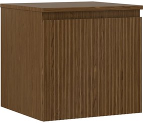 Mexen Rivel, kúpeľňová skrinka 50 cm s hornou časťou, 1 zásuvka, drážkovaná, orech, 91A20-05047-1-BFC86