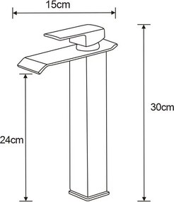 Mexen Apus, vysoká umývadlová batéria, chrómová, 744710-00