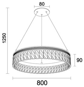 LED stmievateľný krištáľový luster na lane THALIA LED/55W/230V 3000-6000K + diaľkové ovládanie