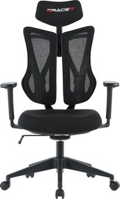 Herná ergonomická stolička ERACER H3246 — sieť / látka, čierna