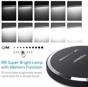 Aigostar - LED Stmievateľná dotyková stolná lampa LED/8W/230V 3000-6000K čierna