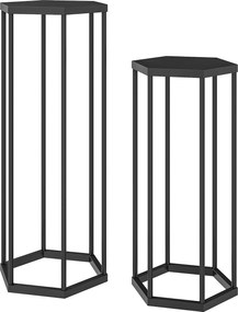 Outsunny 2× hexagónové kovové stojany na rastliny, 75/60 cm — interiér i exteriér | Aosom