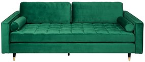 Trojmiestna pohovka COZY VELVET 220cm smaragdovo zelená