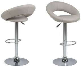 Dizajnová barová stolička Navi, šedohnedá a chrómová