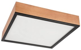 Stropné svietidlo OAK SQUARE 4xE27/15W/230V 48x48 cm dub/čierna