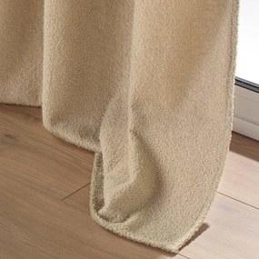 Béžový záves z materiálu buklé 140x240 cm Wooly – douceur d'intérieur