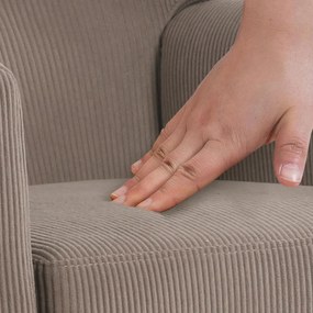 Sedačka Kioni látka cord - tmavohnedá