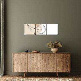 Obraz - Biela abstrakcia (s hodinami) (90x30 cm)