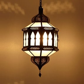 Orientálna lampa Biban Trombia mliečno - biela