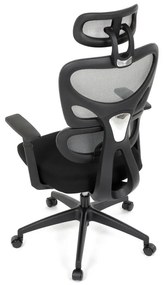 Kancelárska ergonomická stolička GRANT — sieť, látka, čierna / sivá
