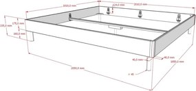 Dvojlôžková posteľ z dubového dreva bez čela bez roštu 180x200 cm v prírodnej farbe Forrest – Vipack