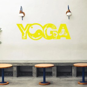 Veselá Stena Samolepka Joga Farba: žlutá, Veľkosť: 100 x 31 cm