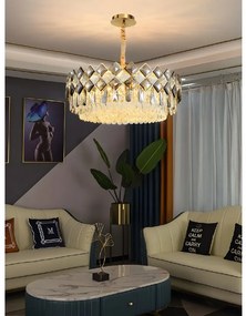 Toolight Toolight, zásvesné krištáľové svietidlo 8xE14 APP1540-8CP60, zlatá lesklá, OSW-05171