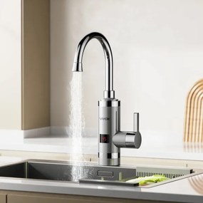 Prietokový ohrievač vody s LED displejom 3000W/230V IPX4 nerezová oceľ