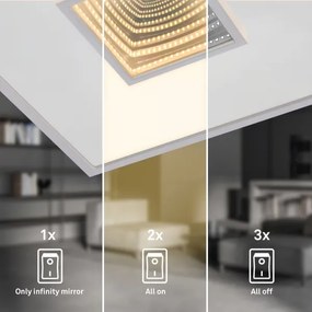 Briloner 3848014 - LED stropné svietidlo TORO LED/18W/230V 42x42 cm matný chróm