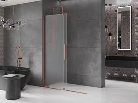 Mexen Velar, sprchová zástena s posuvnými dverami Walk-in 160 x 200 cm, 8mm sklo námraza, ružové zlato, 871-160-000-33-60