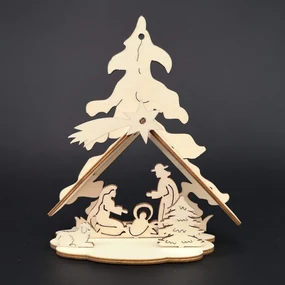 AMADEA Drevený 3D betlehem, 12 cm