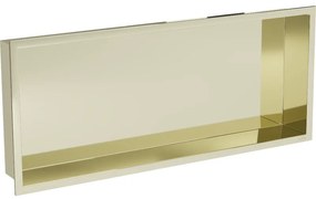 Mexen X-Wall-R, polička na zapustenie na obklad s golierom 75 x 30 cm, zlatá lesklá 1950753010