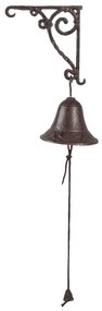 Hnedo čierny liatinový nástenný závesná zvonček - 14 * 11 * 18 cm