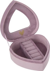 Šperkovnica Lila v tvare srdca zo zamatu – 11*11*4,5 cm