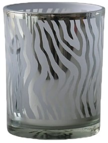 Strieborný svietnik Zebras s motívom zebry - 10 * 10 * 12,5cm