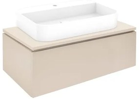 Kúpeľňová skrinka s umývadlom a krycou doskou SAT Feel 100x30x46 cm béžová mat SATFEEL100BEDU, 1 ks