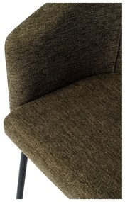 Khaki čalúnené jedálenské kreslo s podrúčkami Easton – Unique Furniture