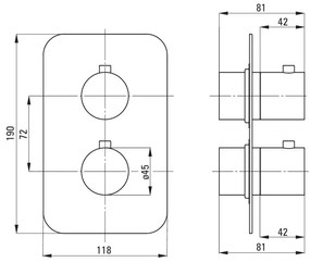 Deante Deante, Vonkajšia krytka pre podomietkový box s termostatom BXY_X44T okrúhly dizajn, zlatá matná, DEA-BXY_REBT