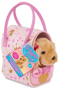 Psík hnedý v taške Pink Crown Glam Bag