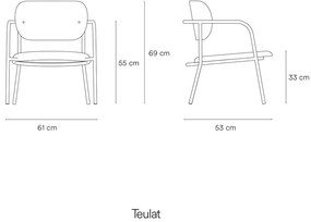 Čierno-sivé kreslo v dekore jaseňa Eclipse - Teulat