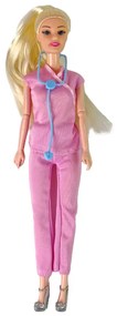 Lean Toys Bábika doktorka s bábätkom a doplnkami – v ružovom oblečení