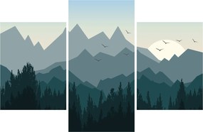 Obraz - Hory pohľadom grafika (90x60 cm)