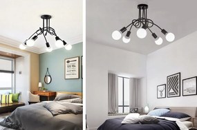 Toolight Paradise, 5-ramenné stropné svietidlo 5xE27, 392252, čierna matná, OSW-04012