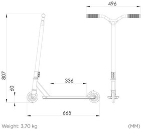 Freestyle kolobežka STIGA Hood, čierna